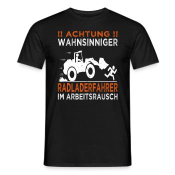 Achtung Radladerfahrer - Radlader - Baustelle - Männer T-Shirt - Schwarz - Vorne - AI Model Male 178 light (178cm)