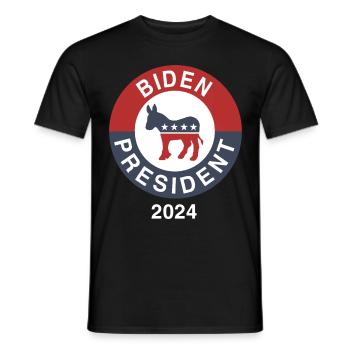 Biden pour la présidence 2024 - T-shirt homme - noir - Devant - AI Model Male 178 light (178cm)