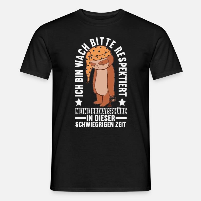 Faultier Lustige Sprüche Sarkasmus - Männer T-Shirt - Schwarz