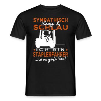 Ich bin Staplerfahrer - Lagerist - Männer T-Shirt - Schwarz - Vorne - AI Model Male 178 light (178cm)