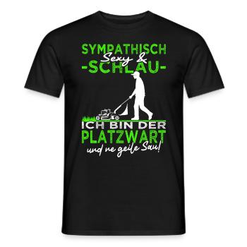 Platzwart - Rasen mähen - Rasenpflege- Gärtner - Männer T-Shirt - Schwarz - Vorne - AI Model Male 178 light (178cm)