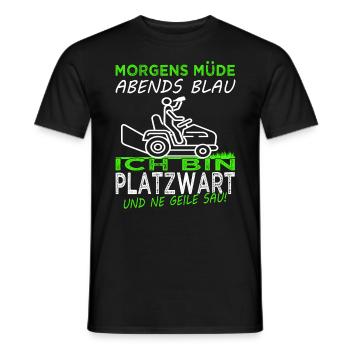 Platzwart - Rasen mähen - Rasenpflege- Gärtner - Männer T-Shirt - Schwarz - Vorne - AI Model Male 178 light (178cm)