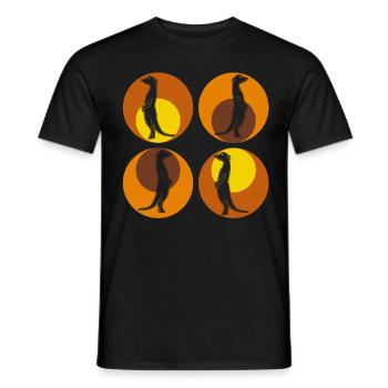 Meerkat Retro Meerkats - Men's T-Shirt - black - Front - AI Model Male 178 light (178cm)