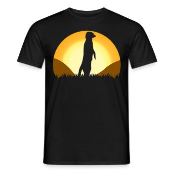 Meerkat Sunset Meerkats - Men's T-Shirt - black - Front - AI Model Male 178 light (178cm)