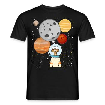 Meerkat Astronaut Space Planets - Men's T-Shirt - black - Front - AI Model Male 178 light (178cm)