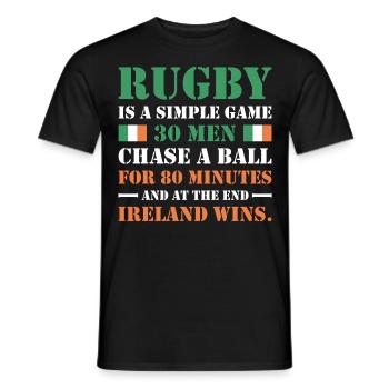 Le rugby est un jeu simple Irlande Rugby - T-shirt homme - noir - Devant - AI Model Male 178 light (178cm)