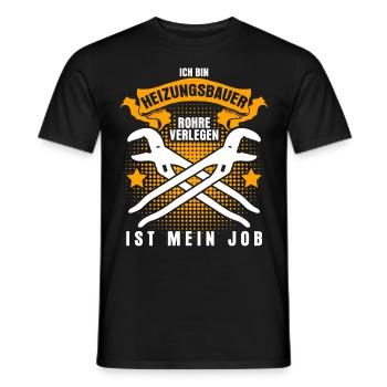 Heizungsbau Rohre verlegen Heizungsbauer - Männer T-Shirt - Schwarz - Vorne - AI Model Male 178 light (178cm)