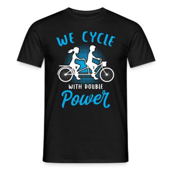 Wir radeln mit doppelter Kraft Tandem Fahrrad Fun - Männer T-Shirt - Schwarz - Vorne - AI Model Male 178 light (178cm)