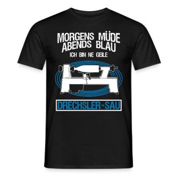 Drechsler Drechselbank Witz Drechseln - Männer T-Shirt - Schwarz - Vorne - AI Model Male 178 light (178cm)