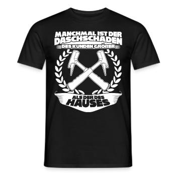 Dachdecker Witz mit Dachschaden - Männer T-Shirt - Schwarz - Vorne - AI Model Male 178 light (178cm)