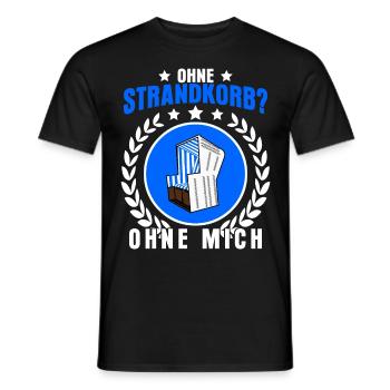 Strandkorb Ostsee Nordsee Strandkörbe - Männer T-Shirt - Schwarz - Vorne - AI Model Male 178 light (178cm)