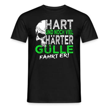 Hart viel Härter Gülle fährt er - Landwirt Sprüche - Männer T-Shirt - Schwarz - Vorne - AI Model Male 178 light (178cm)