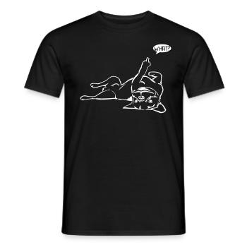Dog Bulldog Déclaration disant - QUOI? - Chien - T-shirt homme - noir - Devant - AI Model Male 178 light (178cm)