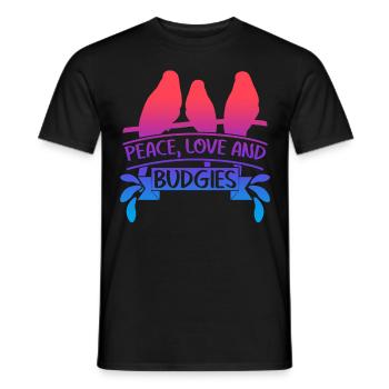 Budgerigar saying Budgerigar - Men's T-Shirt - black - Front - AI Model Male 178 light (178cm)