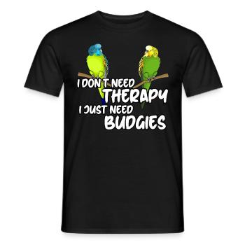 Budgerigar Thérapie Budgerigar - T-shirt homme - noir - Devant - AI Model Male 178 light (178cm)