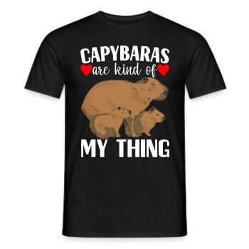Capybara Wasserschwein - T-shirt homme - noir - Devant - AI Model Male 178 light (178cm)