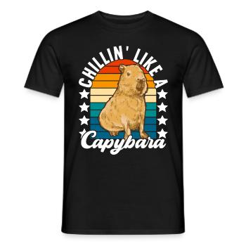 Capybara Wasserschwein - T-shirt homme - noir - Devant - AI Model Male 178 light (178cm)