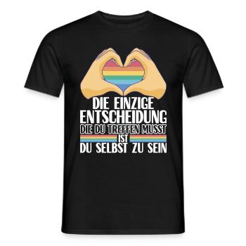 LGBTQ Gay Pride Schwul - Männer T-Shirt - Schwarz - Vorne - AI Model Male 178 light (178cm)