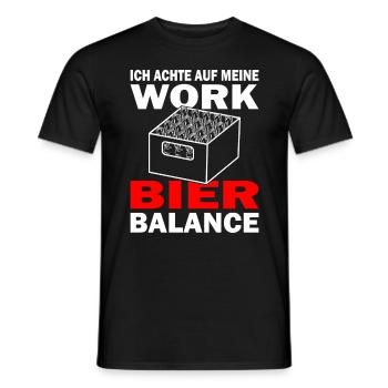 Achte auf meine Work Bier Balance - Bier Liebhaber - Männer T-Shirt - Schwarz - Vorne - AI Model Male 178 light (178cm)