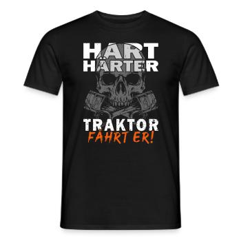 Hart Härter Traktor fährt er - Bauern - Landwirt - Männer T-Shirt - Schwarz - Vorne - AI Model Male 178 light (178cm)