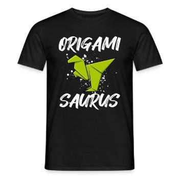 Origami Saurus / Dino, Dinosaurier Papier falten - Männer T-Shirt - Schwarz - Vorne - AI Model Male 178 light (178cm)