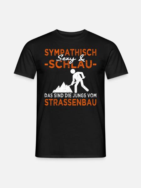 Strassenbauer - Strassenbau - Bauarbeiter - Männer T-Shirt - Schwarz