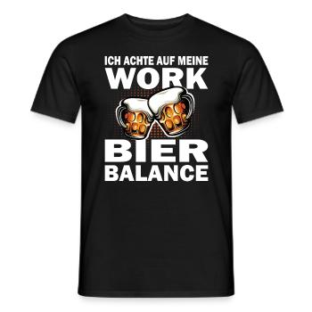 Achte auf meine Work Bier Balance - Bier Liebhaber - Männer T-Shirt - Schwarz - Vorne - AI Model Male 178 light (178cm)