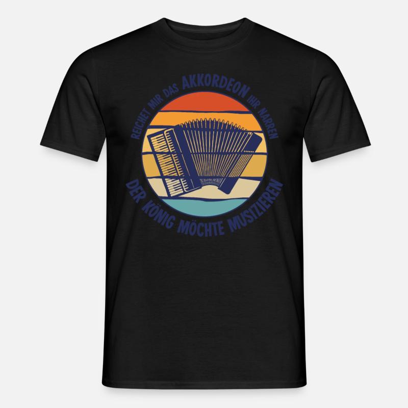 Akkordeon Harmonika Zieharmonika - Männer T-Shirt - Schwarz