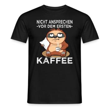 Nicht ansprechen Faultier - Kaffeetrinker - Büro - Männer T-Shirt - Schwarz - Vorne - AI Model Male 178 light (178cm)