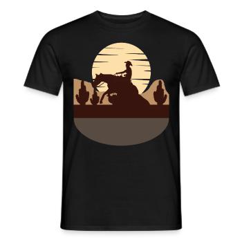 Reining Rider Équitation Western - T-shirt homme - noir - Devant - AI Model Male 178 light (178cm)