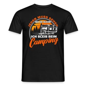 Camping - Wohnmobil - Wohnwagen - Campen - Männer T-Shirt - Schwarz - Vorne - AI Model Male 178 light (178cm)