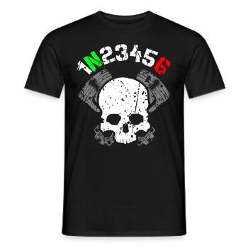1N23456Tote Head Piston Cylinder - Men's T-Shirt - black - Front - AI Model Male 178 light (178cm)