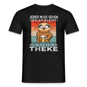 Biertrinker - Männerabend - Saufen - Männer T-Shirt - Schwarz - Vorne - AI Model Male 178 light (178cm)