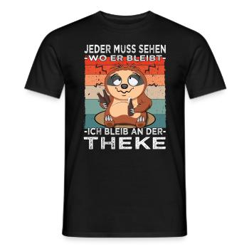 Biertrinker - Männerabend - Saufen - Männer T-Shirt - Schwarz - Vorne - AI Model Male 178 light (178cm)