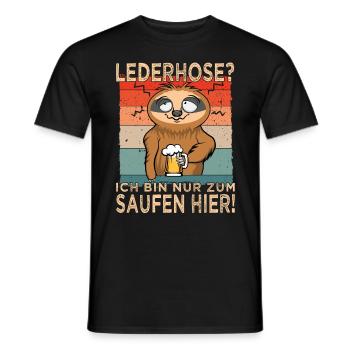Ich bin nur zum Saufen hier Faultier Männerabend - Männer T-Shirt - Schwarz - Vorne - AI Model Male 178 light (178cm)