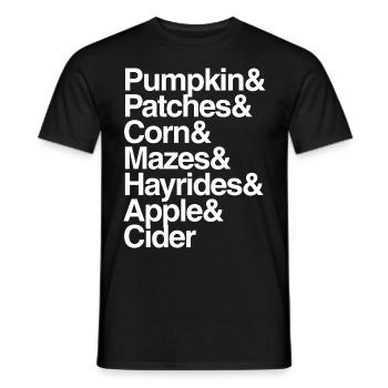 Pumpkin Patches Corn Mazes Hayrides and Apple - Men's T-Shirt - black - Front - AI Model Male 178 light (178cm)