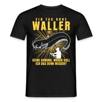 Angler Waller Fischer Fisch Angeln - Männer T-Shirt - Schwarz - Vorne - AI Model Male 178 light (178cm)