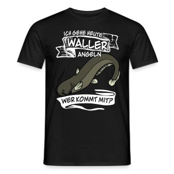 Waller Angeln Fischer Fisch Angler - Männer T-Shirt - Schwarz - Vorne - AI Model Male 178 light (178cm)
