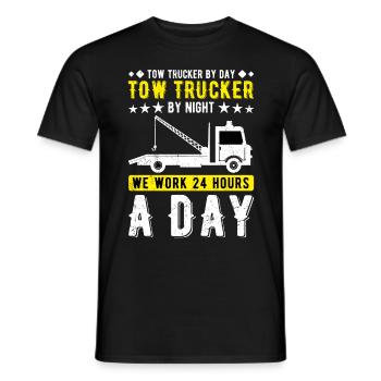 Service de remorquage de conducteur de dépanneuse - T-shirt homme - noir - Devant - AI Model Male 178 light (178cm)