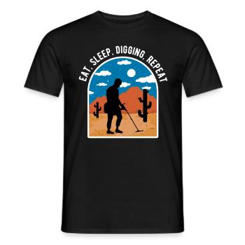 Détecteur de métaux Treasure Hunter Sonde Walker - T-shirt homme - noir - Devant - AI Model Male 178 light (178cm)