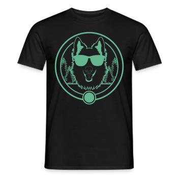 White Shepherd Trees Shepherd Dogs - Men's T-Shirt - black - Front - AI Model Male 178 light (178cm)