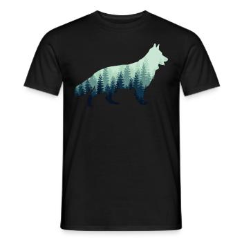 White Shepherd Forest Shepherd Dogs - Men's T-Shirt - black - Front - AI Model Male 178 light (178cm)
