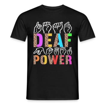 Deaf Deaf-mute Deaf - Men's T-Shirt - black - Front - AI Model Male 178 light (178cm)