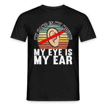 Deaf Deaf-mute Deaf - Men's T-Shirt - black - Front - AI Model Male 178 light (178cm)