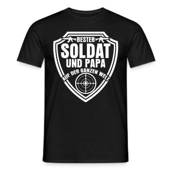 Feldjäger Papa Vater Panzergrenadier - Men's T-Shirt - black - Front - AI Model Male 178 light (178cm)