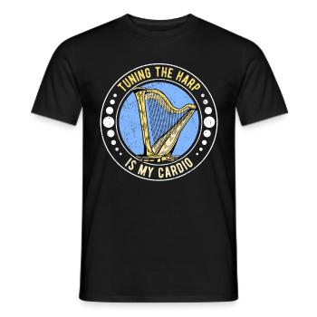 Harpiste Joueur de harpe Joueur de harpe Harpe - T-shirt homme - noir - Devant - AI Model Male 178 light (178cm)