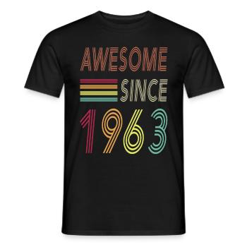 Awesome since 1963 - Männer T-Shirt - Schwarz - Vorne - AI Model Male 178 light (178cm)