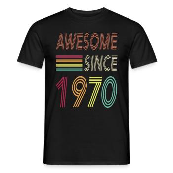Awesome since 1970 - Männer T-Shirt - Schwarz - Vorne - AI Model Male 178 light (178cm)