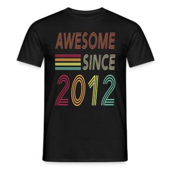 Awesome since 2012 - Men's T-Shirt - black - Front - AI Model Male 178 light (178cm)