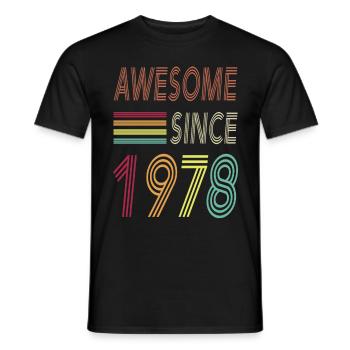 Awesome since 1978 - Männer T-Shirt - Schwarz - Vorne - AI Model Male 178 light (178cm)